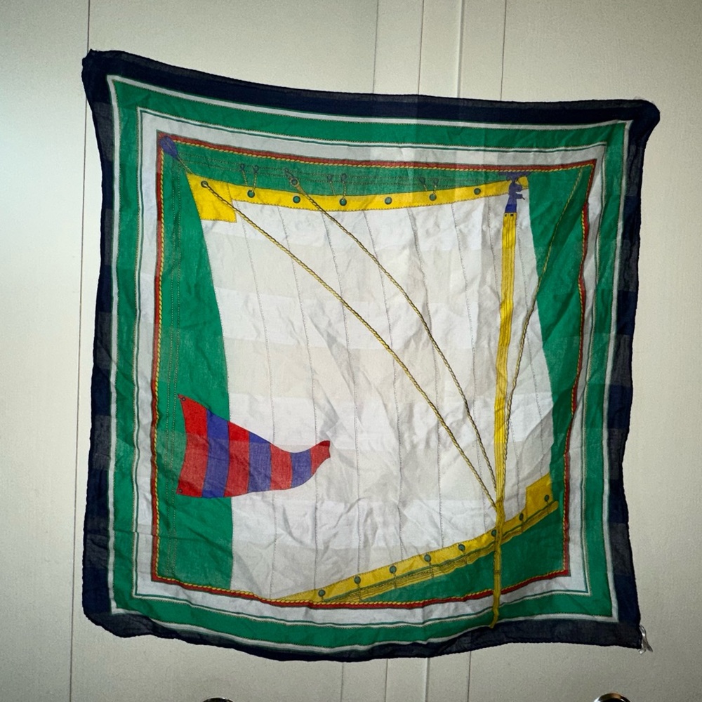 Gretchen Label Nautical Scarf 28 x 28 100% Cotton Made in Italy